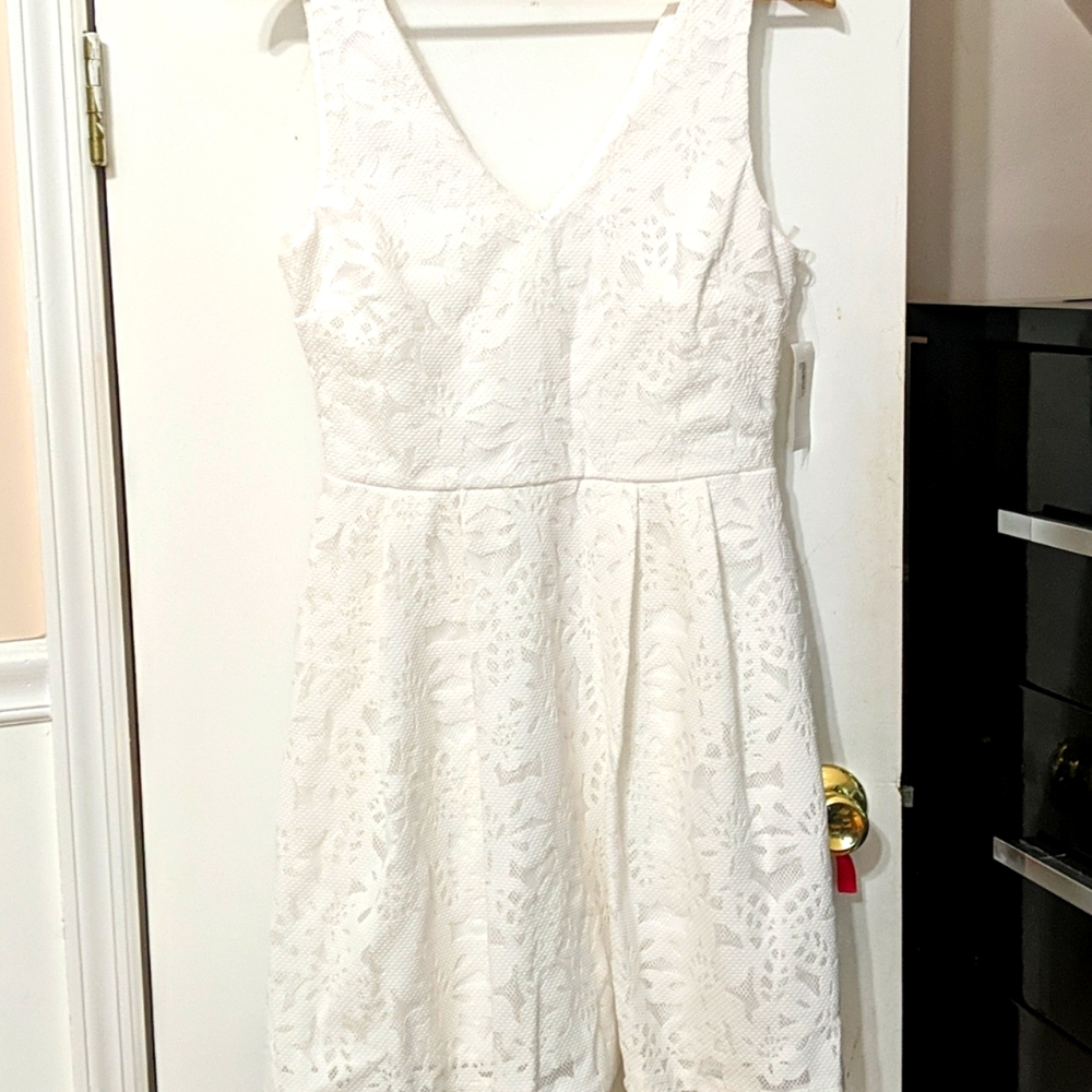 Dress White Crochet Lace Summer Sexy Sweet Women